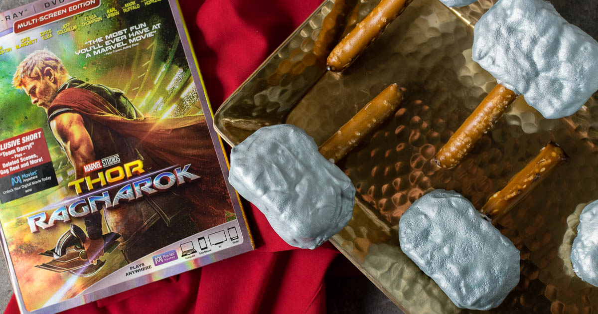 Thor Recipes | Avengers Recipes | Marvel Recipes | The Geeks have created a new recipe for the home release of Thor: Ragnarok, Mjolnir Treats. These treats are sure to please your little Avenger! [sponsored] 2geekswhoeat.com