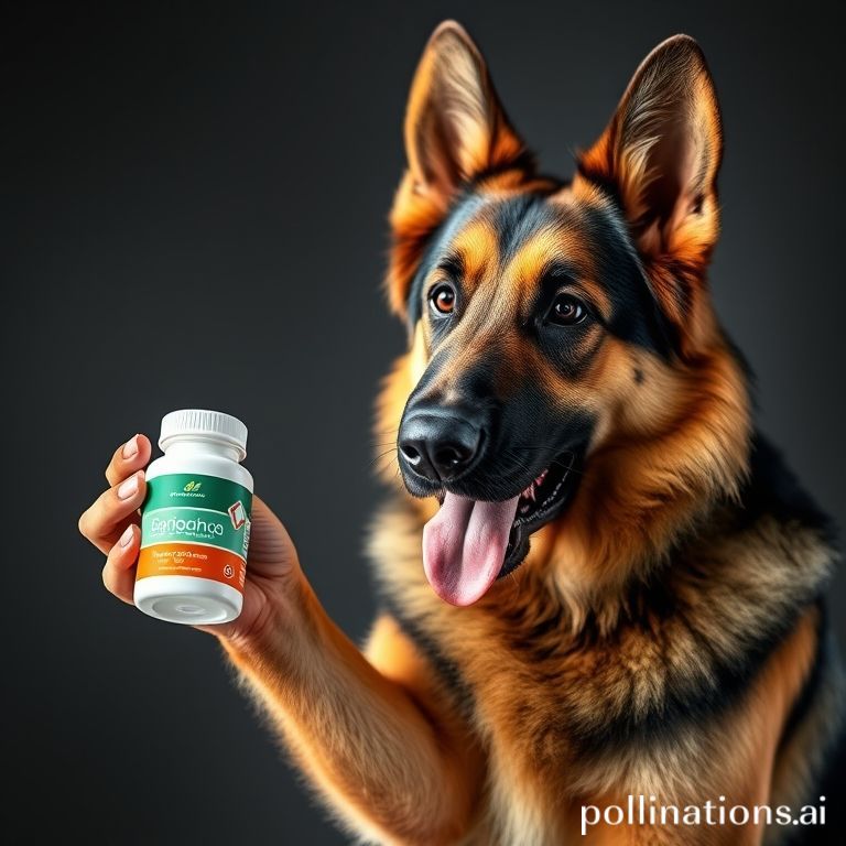 Professional photo of German Shepherd demonstrating joint supplements