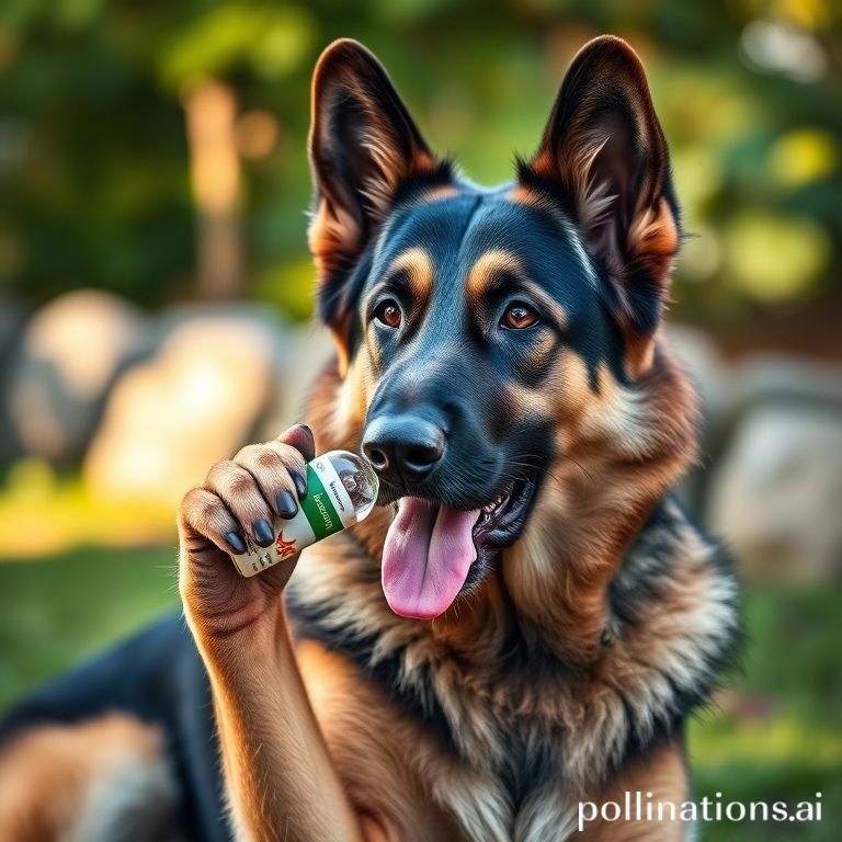 Professional photo of German Shepherd demonstrating joint supplements
