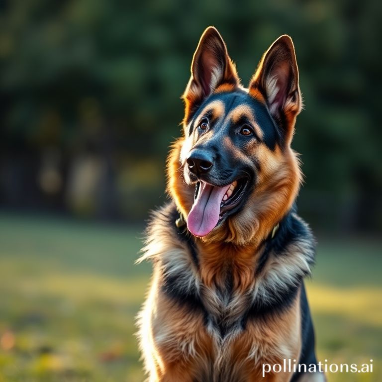 Professional photo of German Shepherd demonstrating stay command