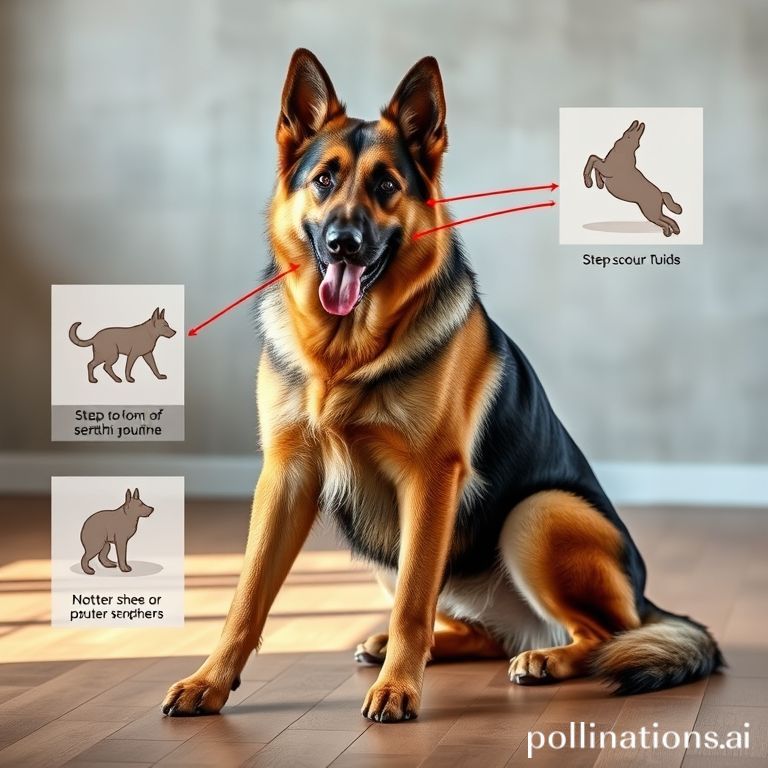 Step-by-step visual guide for German Shepherd stretching routines