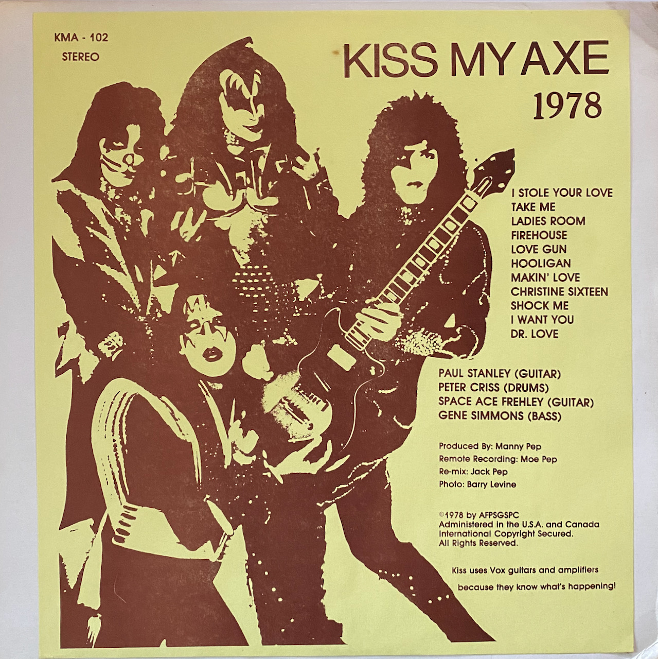 送料込●KISS LP盤 レコード 3枚セット 中古品 視聴未確認1枚傷あり Kiss – My Axe 0 Vinyl (LP, Unofficial Release 1 + - KISS Meola Di (LP