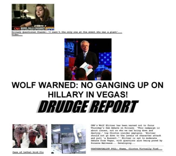 Drudge Report Headline on Blitzer