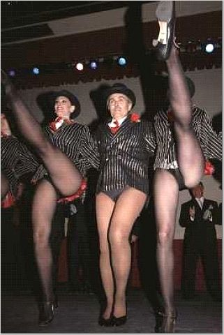 Guilini on the set of Caberet in drag