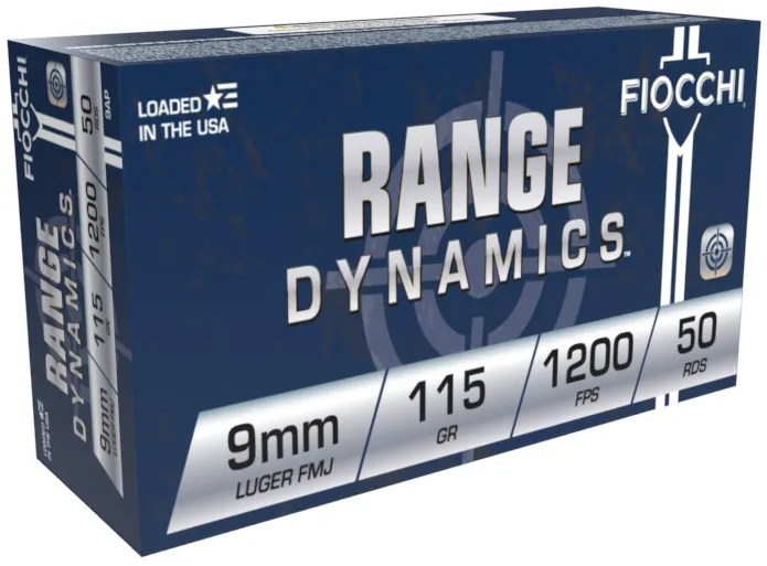 FIOCCHI RANGE DYNAMICS 9MM 115GR FMJ