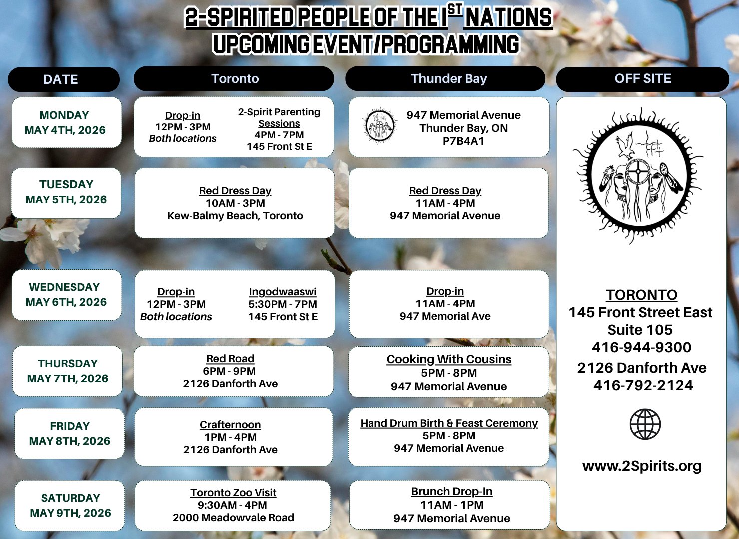 Event/Programming May 4th to May 9th