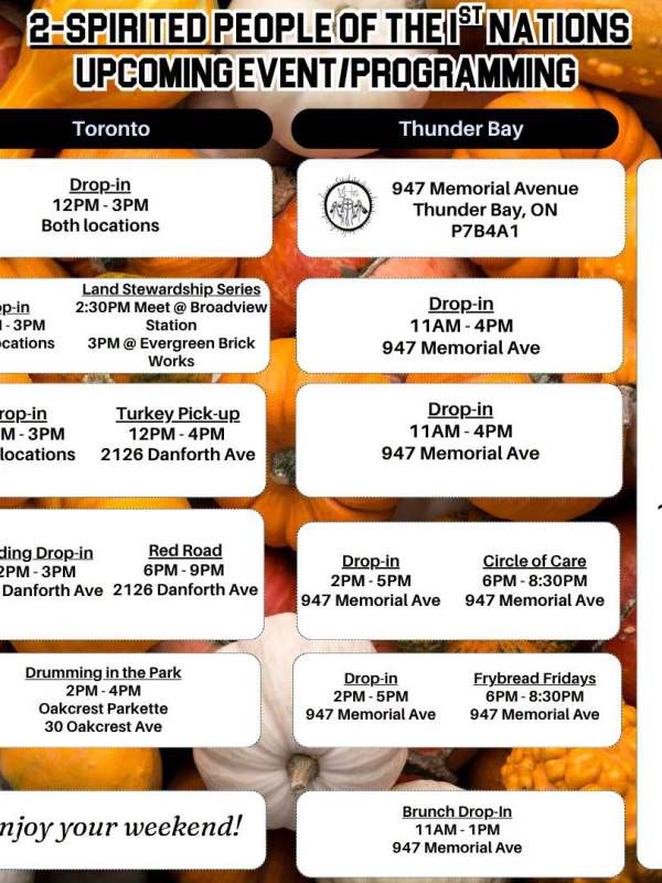 Upcoming Event/Programming October 5th to October 10th