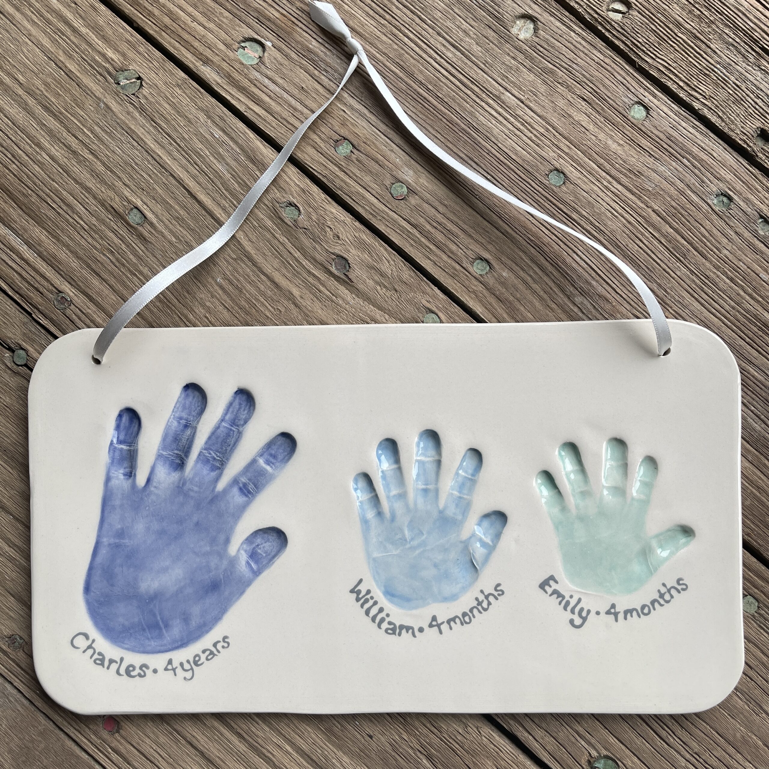 3 Children Clay Imprint
