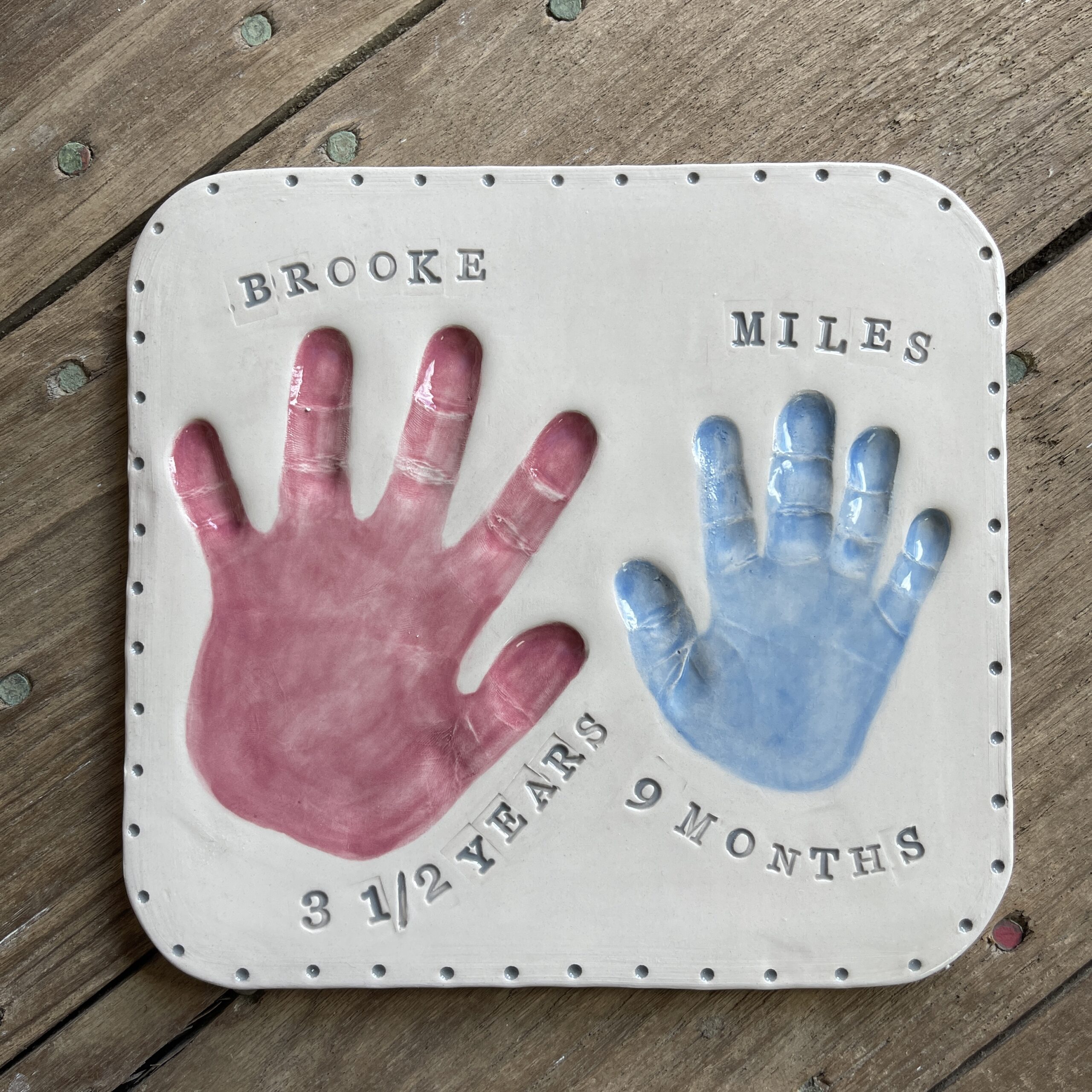 Sibling Clay Imprint Pink & Mid Blue