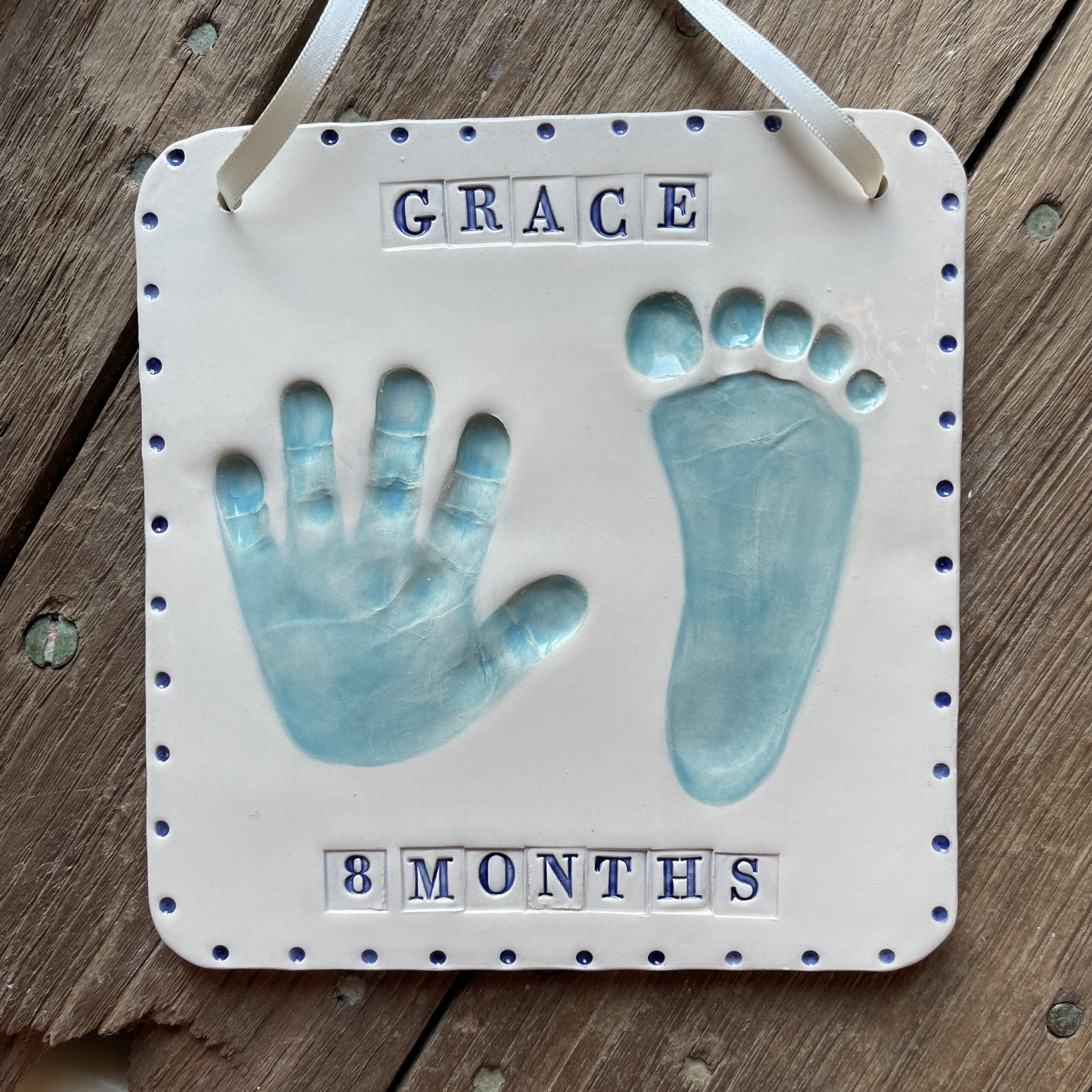 CLay imprint in Turquoise Blue