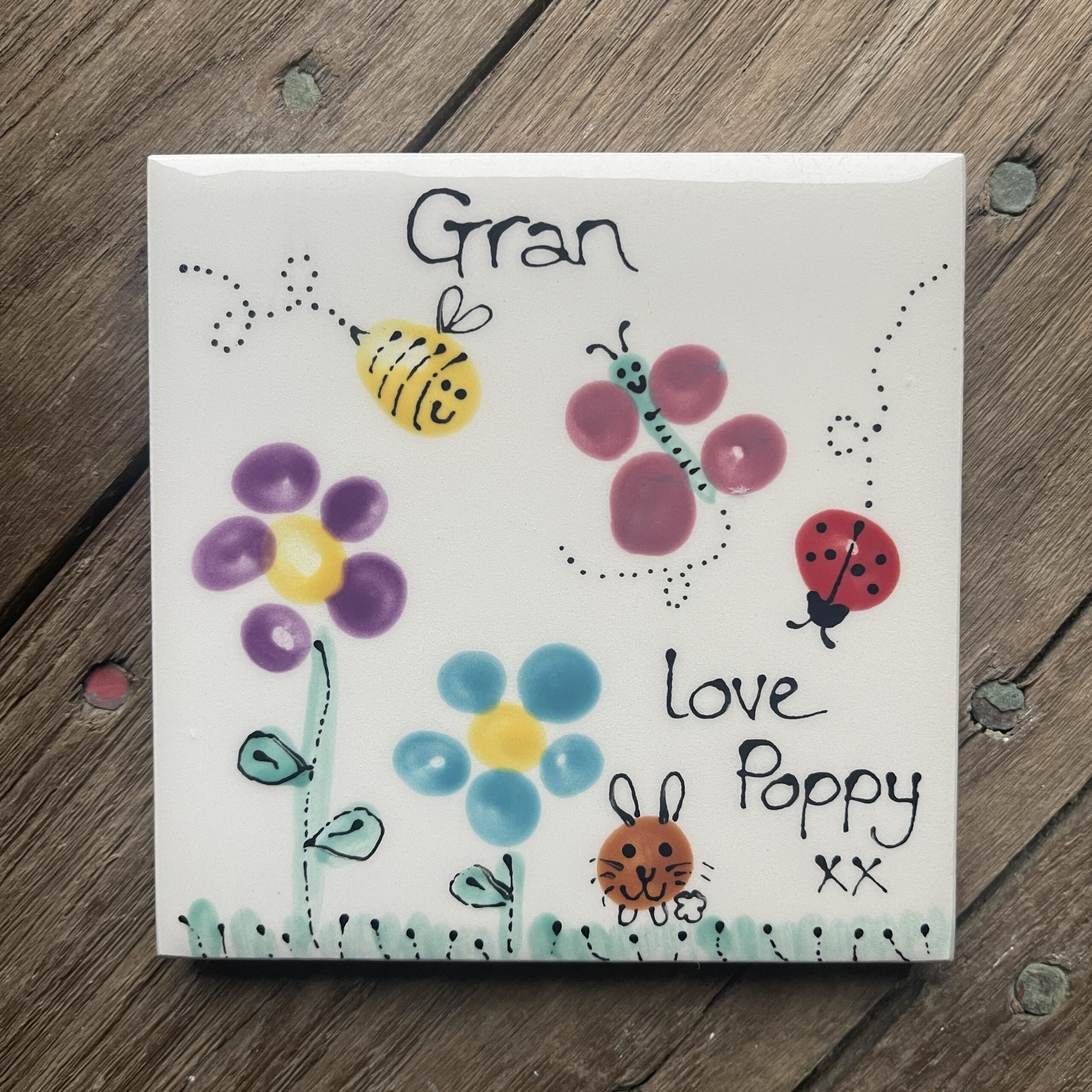 Garden Coaster with Rabbit