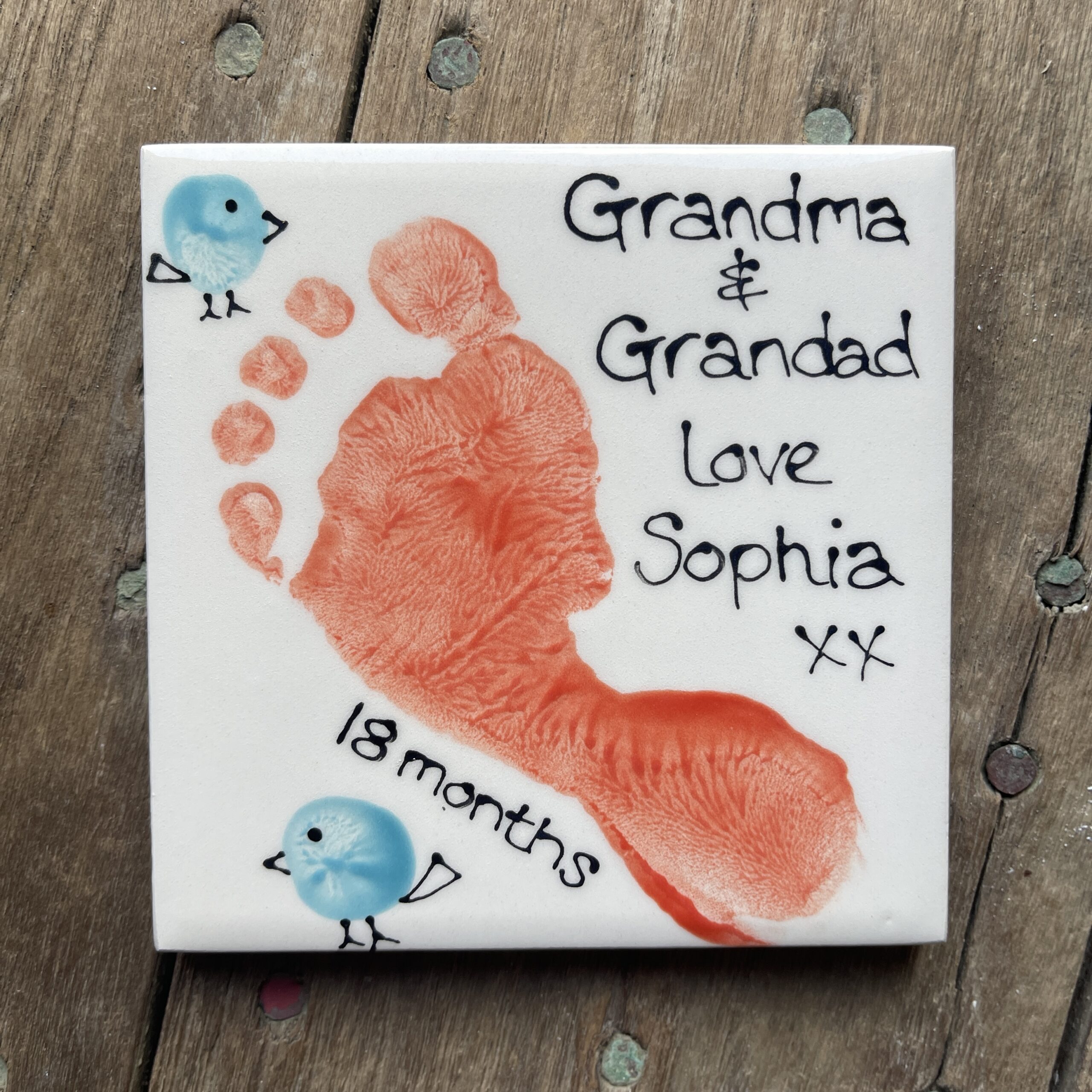 Orange Footprint Coaster