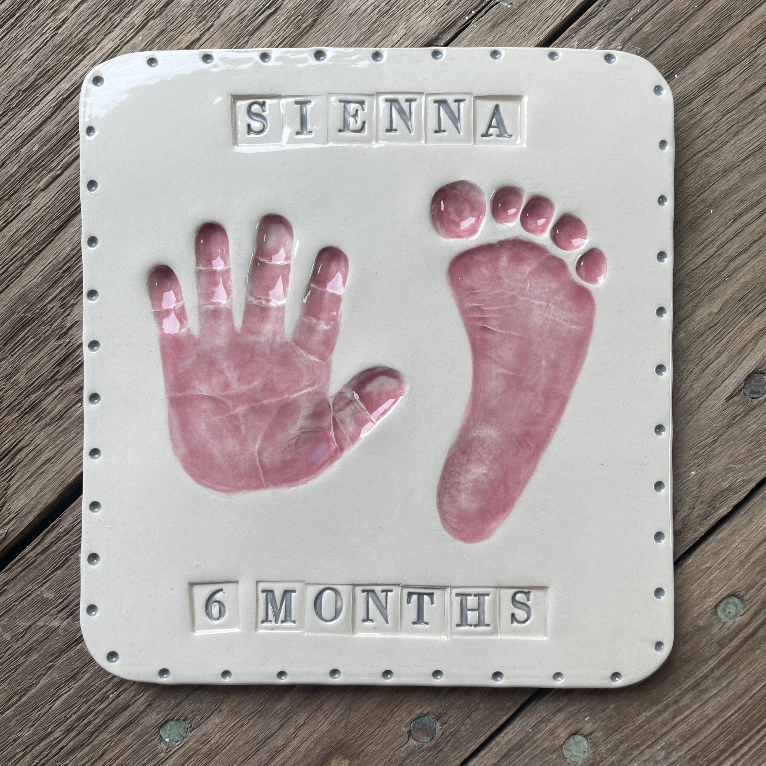 Clay Imprint in Pink & Grey