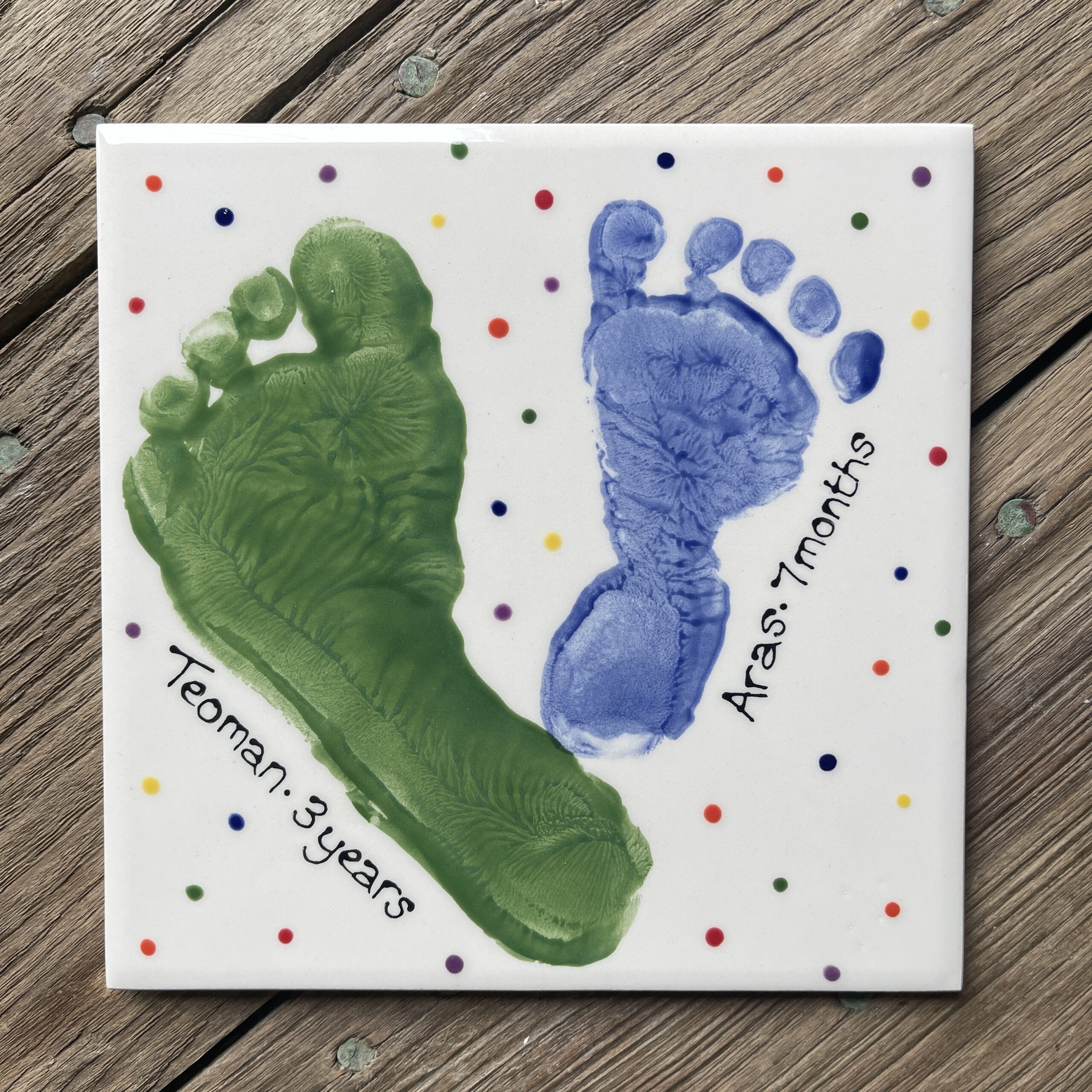 Sibling Painted Footprint Tile