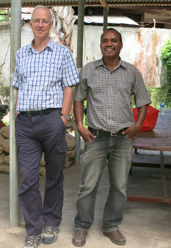 Pat worked alongside World Vision workmate Mateus (pictured) and other staff to show them communication skills ranging from story writing to web publishing and photography.