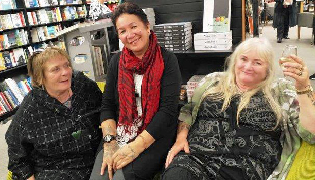 Annie Coughlan, Nayda Te Rangi and Jane Stevens from Aroha Trust enjoy launching a book they're not in.