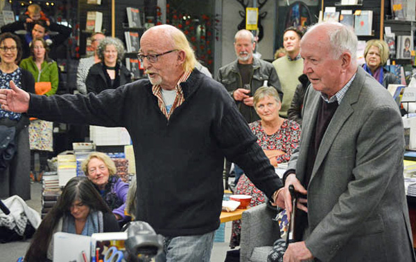 Matt ushers Rosaleen's brother Des up to officially launch the book.