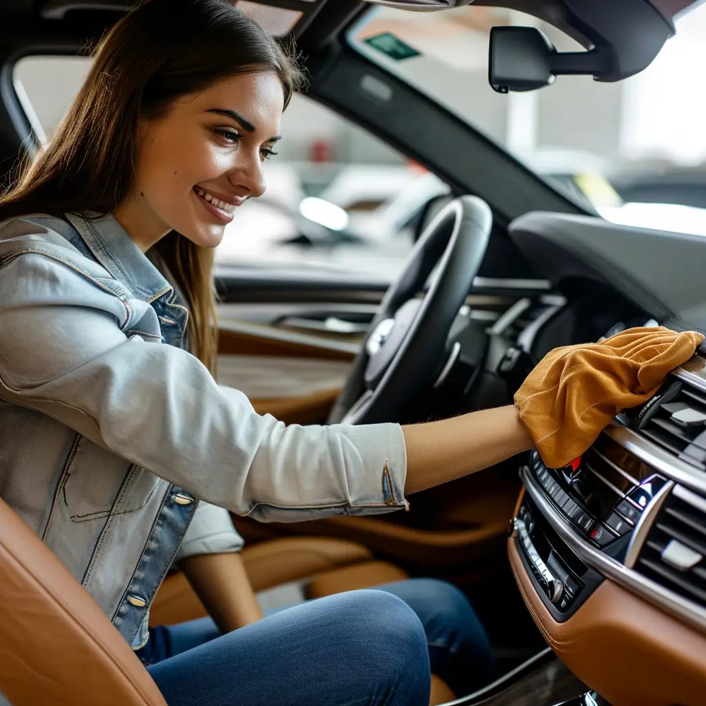 clean leather car