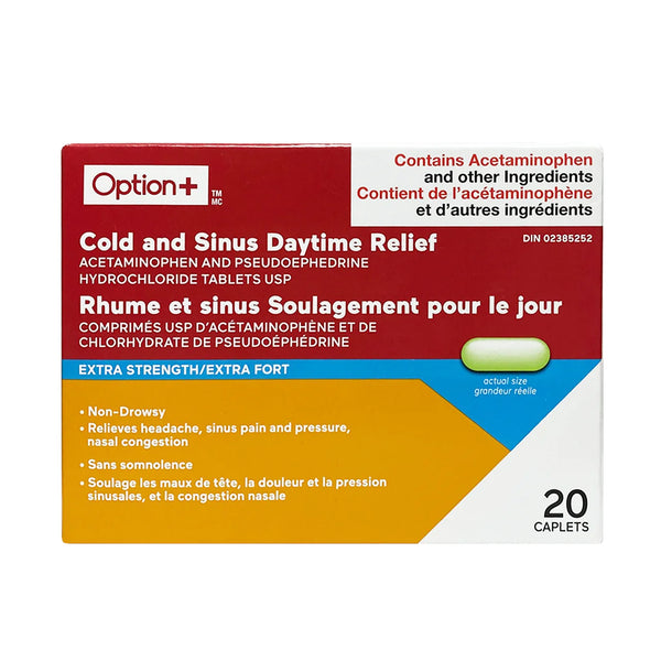 Option+ Cold + Sinus Non-Drowsy Caplets