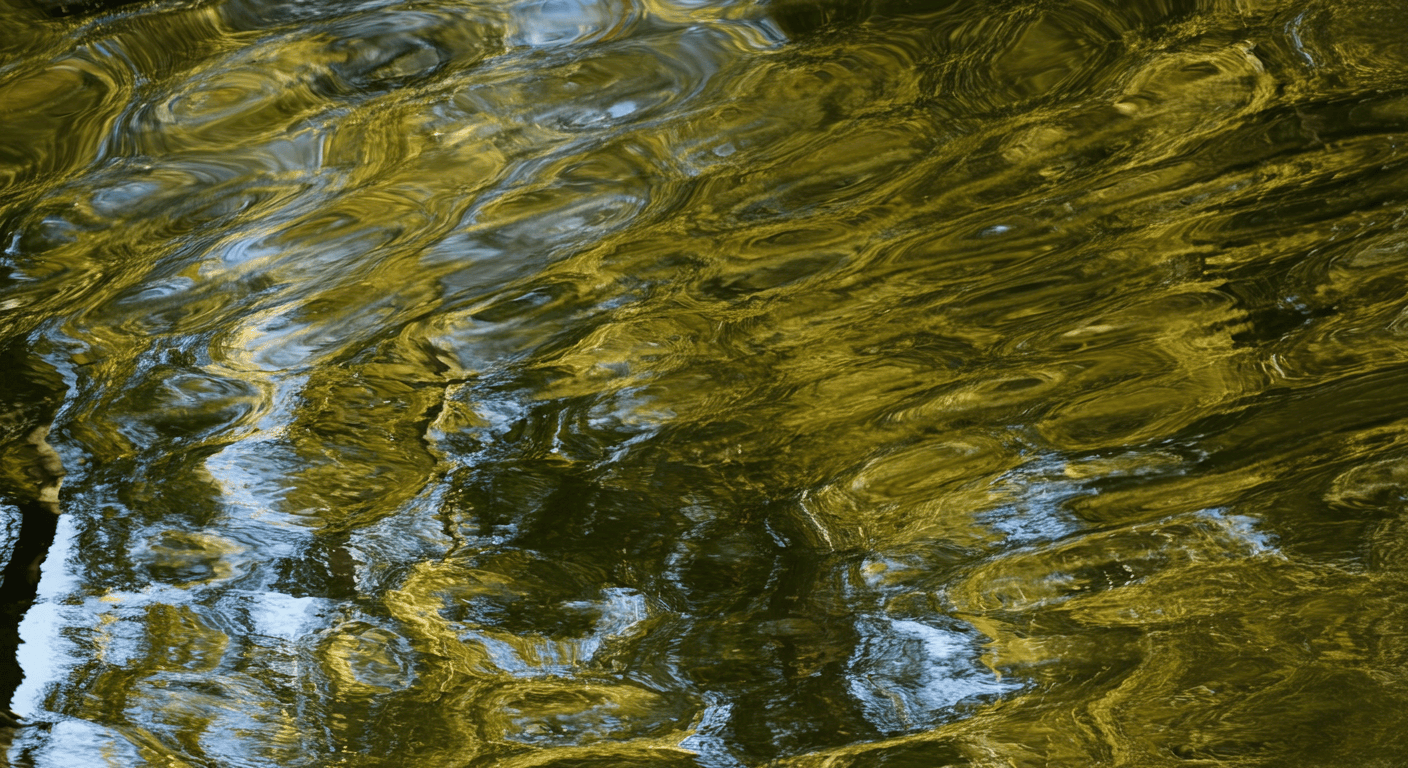 Reflection of trees in water at The 304 Ranch