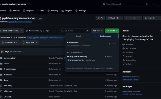 1. GitHub Codespaces | Leap Into Data Science