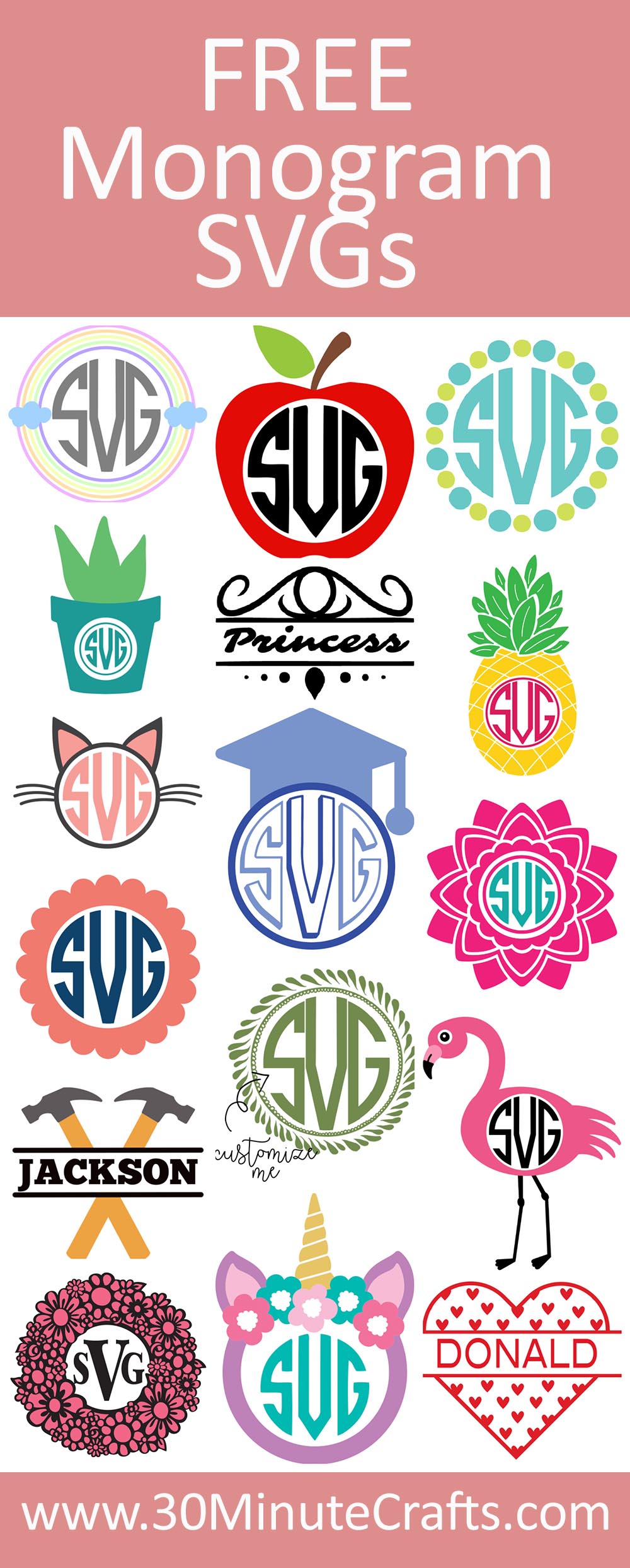 Jpeg, pdf, eps, dxf, and svg. Crown Monogram Svg 30 Minute Crafts