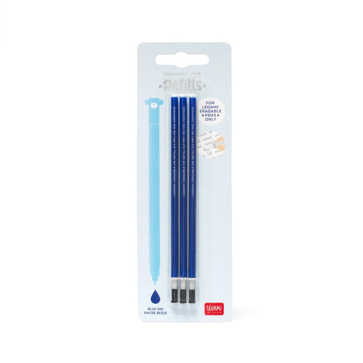 ✍️💙 Set de 3 recharges pour stylo effaçable – Encre bleue