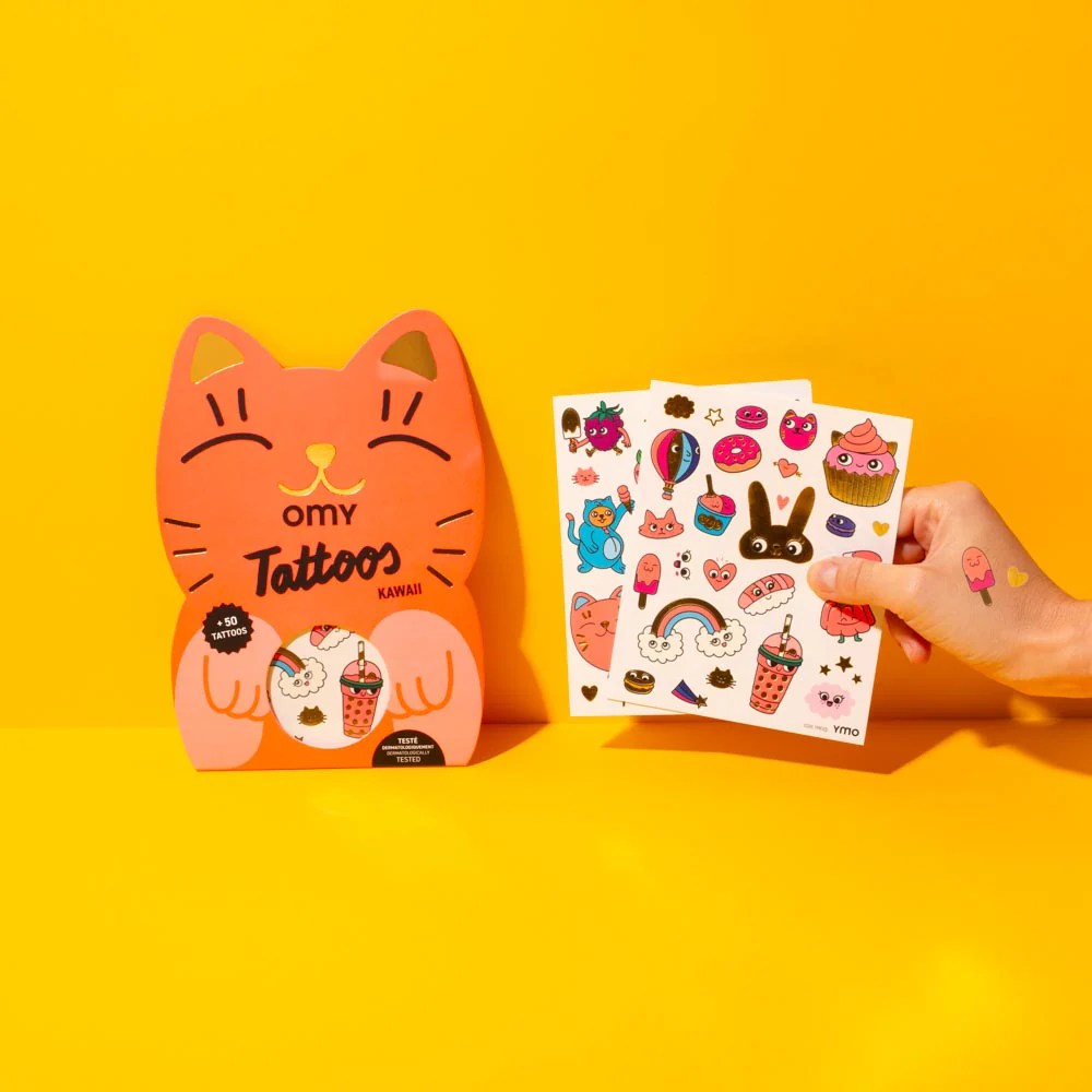 tatouages kawaii enfant temporaires fluo