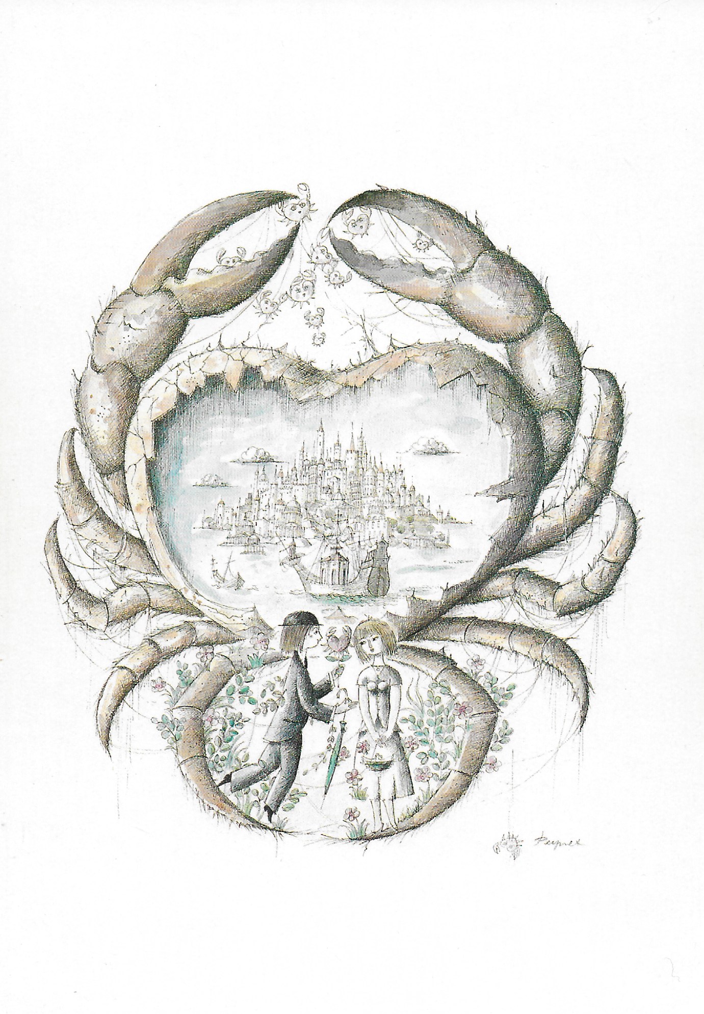Carte postale Peynet Cancer