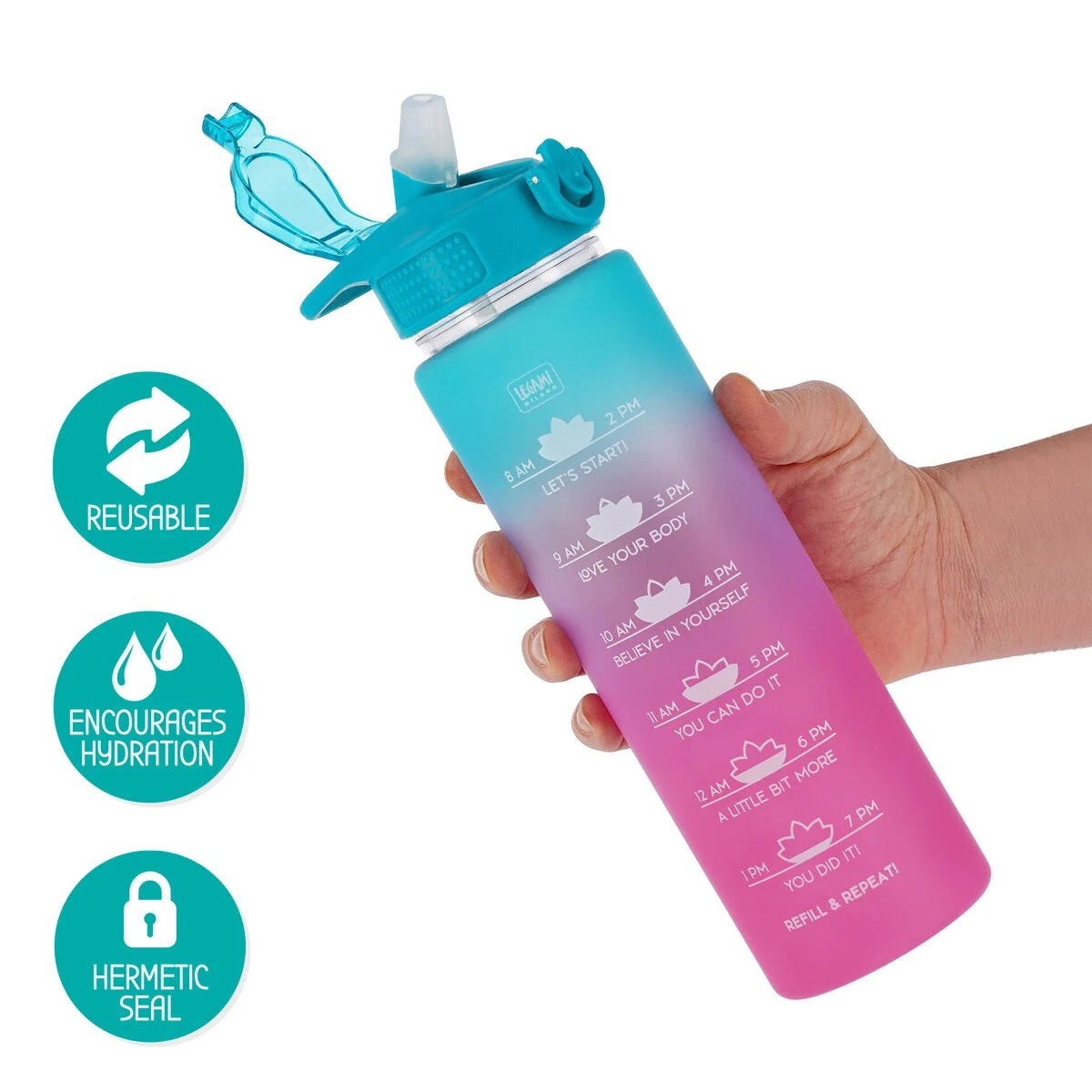gourde motivationnelle 1 litre