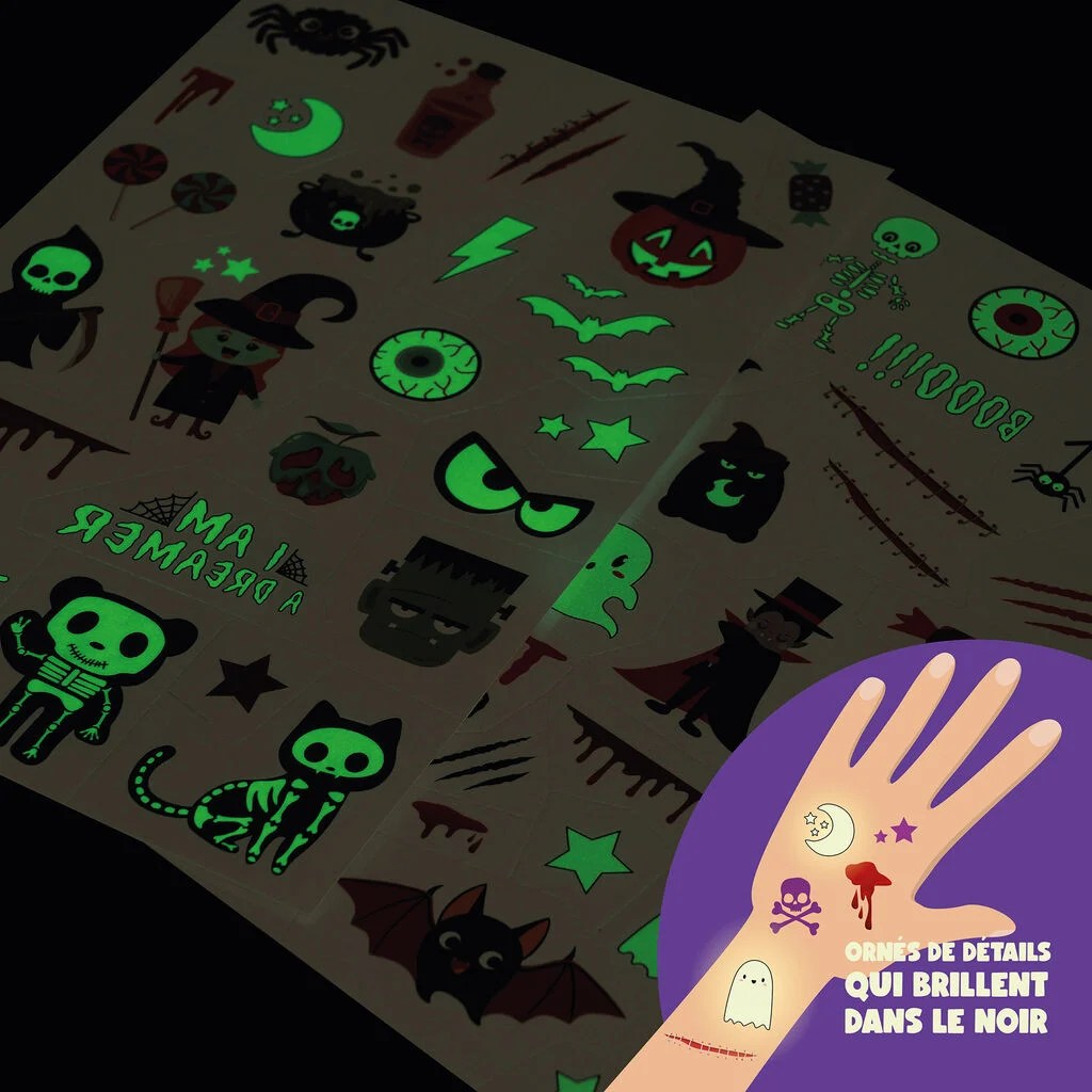 tatouages Halloween phosphorescents Legami