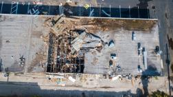 Ocala Laundromat Explosion Day 2 Image shows damage to the roof of the strip mall that housed the Classic Laundromat where the explosion occurred on Tuesday, July 30, 2024.