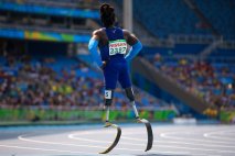 Regas Woods Regas Woods, of the United States, looks on after competing in round 1, second heat, of the men's 100-meter T42 athletics event during the Paralympic Games in Rio de Janeiro, Brazil, Wednesday, Sept. 14, 2016. Courtesy: AP Photo/Mauro Pimentel