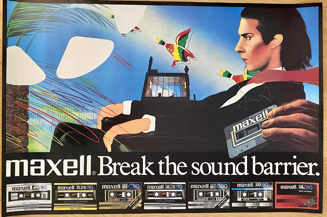 Original Maxell Blown Away Break the Sound Barrier poster