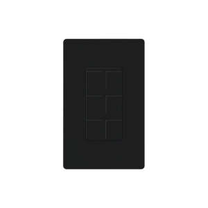 Placa de 6 puertos color negro