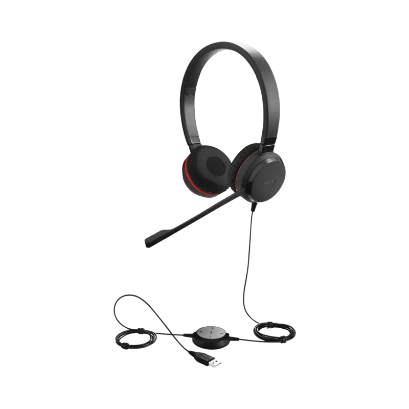 Jabra Evolve 30 Duo con conexión USB 3.5mm, micróf