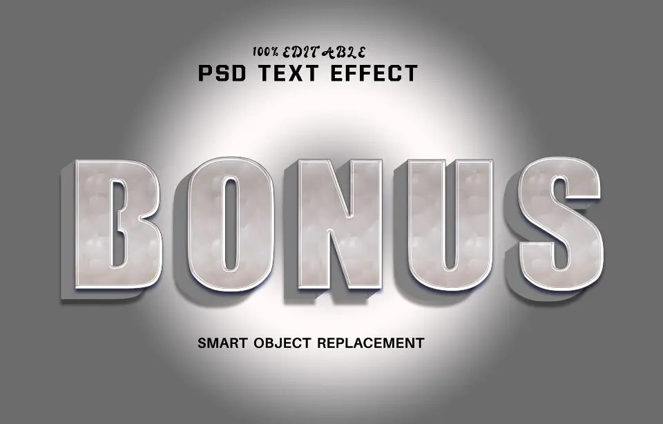 Bonus 3d Photoshop Editable Text Effect