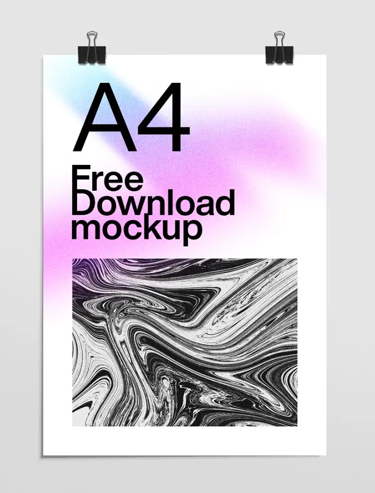 Free Download A4 Poster Mockup