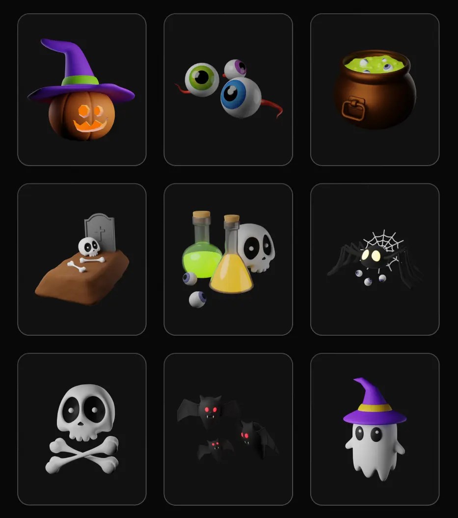 Halloween 3D icon Set