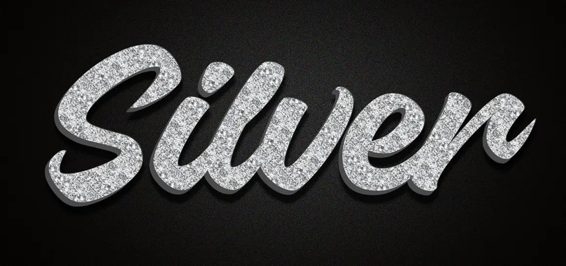 Silver Text Effect Free PSD