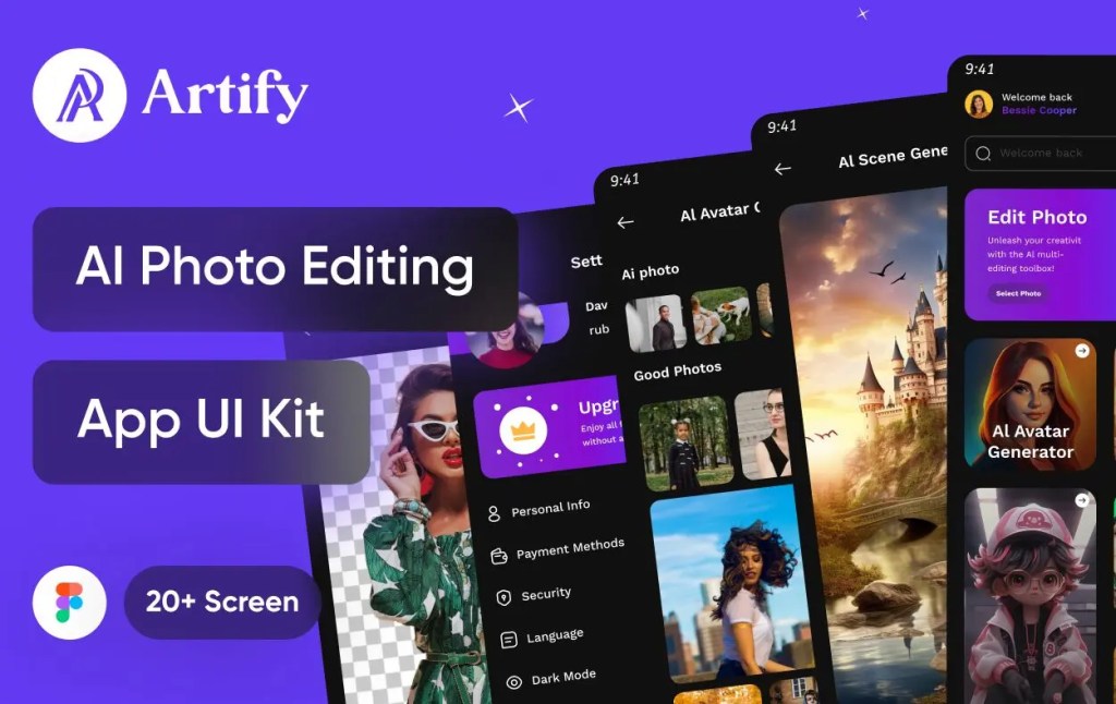 Artify AI Photo Editing App UI Kit