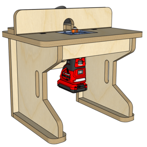 Woodworking plans from 3B Woodworking to build a compact router table. This Router Table is made of wood, and feature a simple way to turn your palm router into a router table. These build plans also includes DXF and SVG files for use with CNC machines.