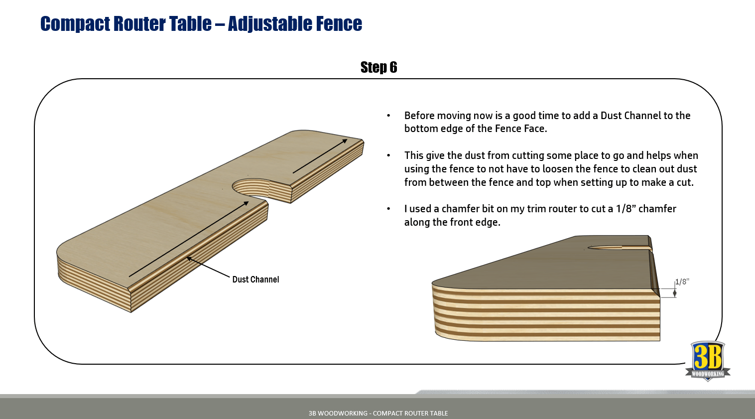 Woodworking plans from 3B Woodworking to build a compact router table. This Router Table is made of wood, and feature a simple way to turn your palm router into a router table. These build plans also includes DXF and SVG files for use with CNC machines.