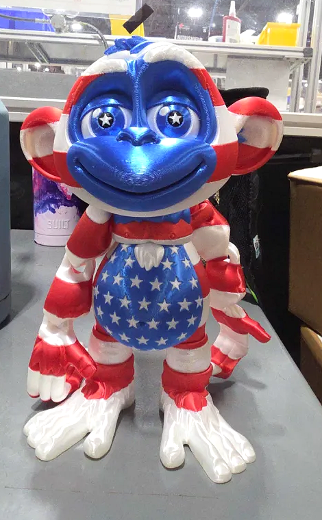 Patriotic custom Flexi Factory monkey printed by Penglord_3D