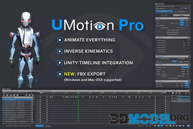 Umotion Animation Editor For Unity Development Preview - Professional Retina Dark Pictures | Free Download