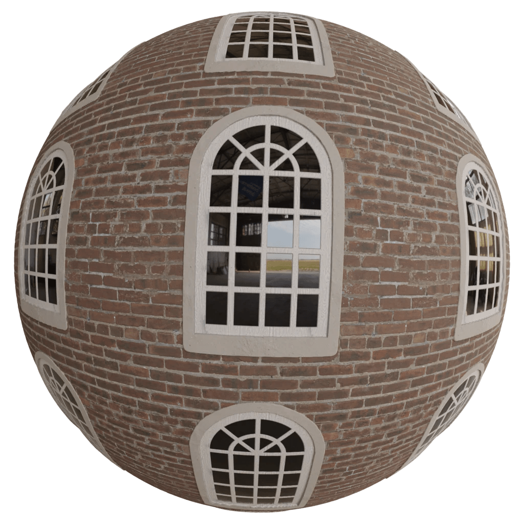 Building wall with window - PBR material