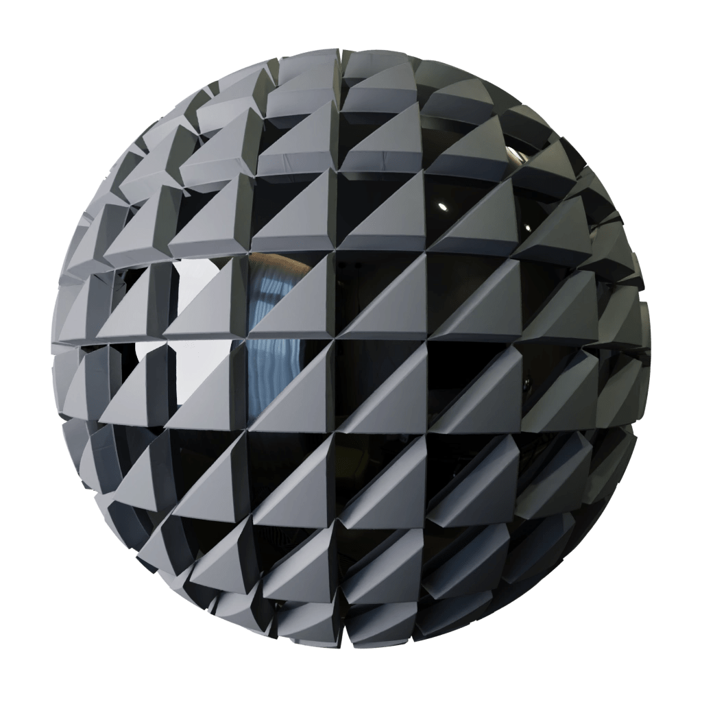 wall mirror triangular geometry design - Pbr Material