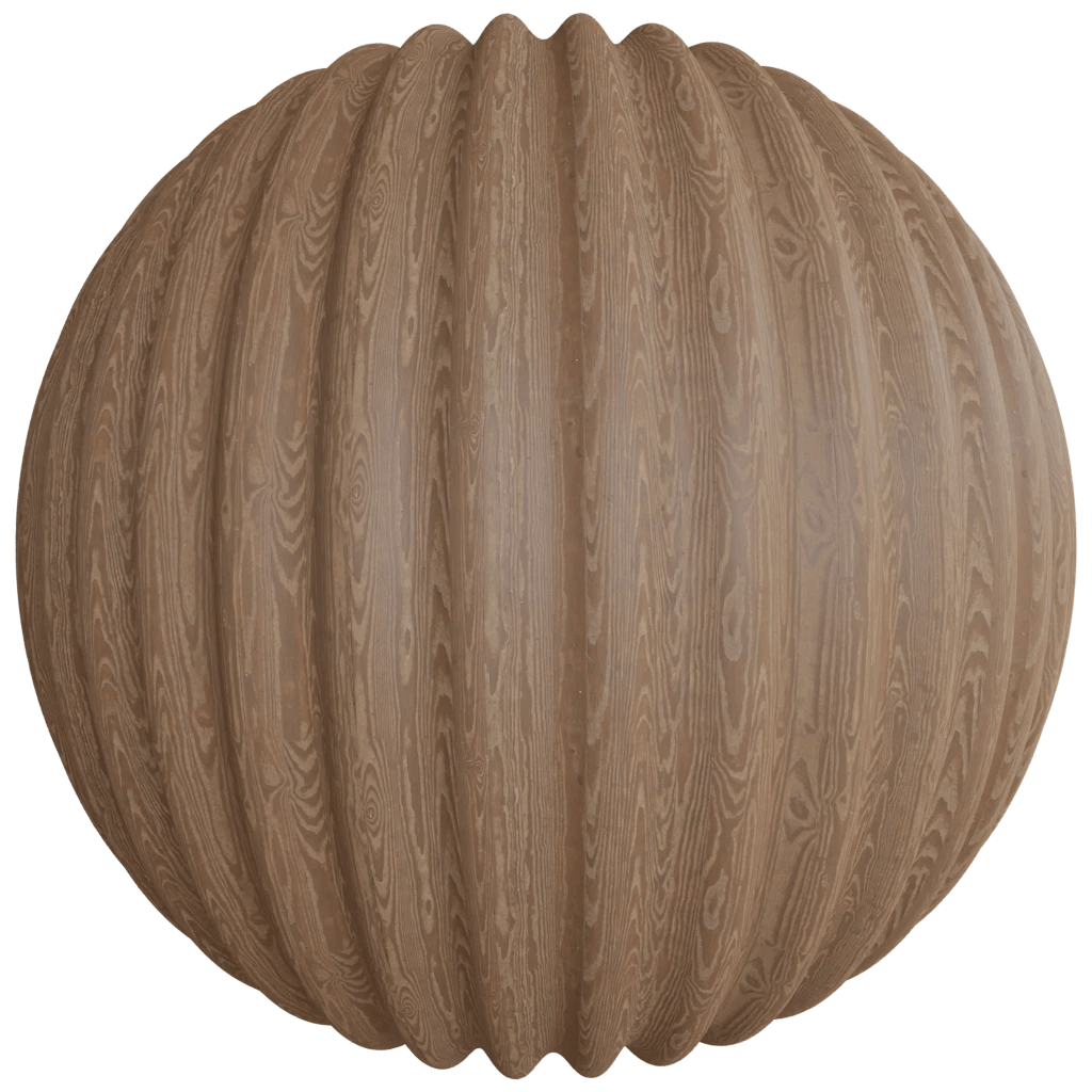 wooden curve wall design PBR material