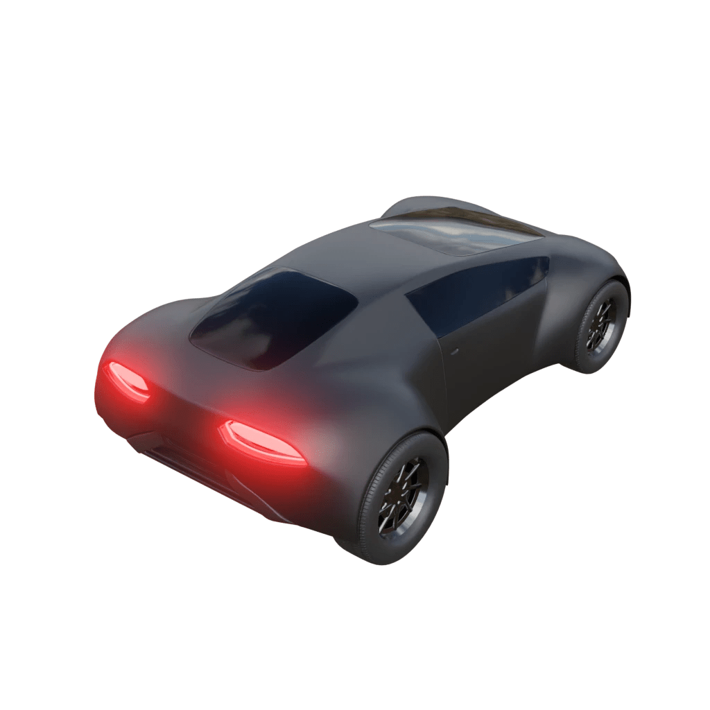 Black futuristic car - 3d model