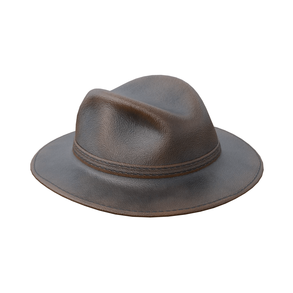 Cow boy leather hat - 3d model